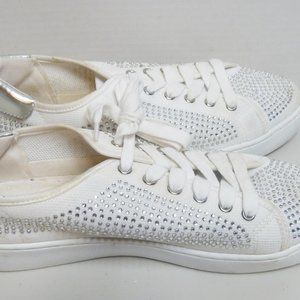 Nine West Woman's Rhinestone Sneaker Size 9 White